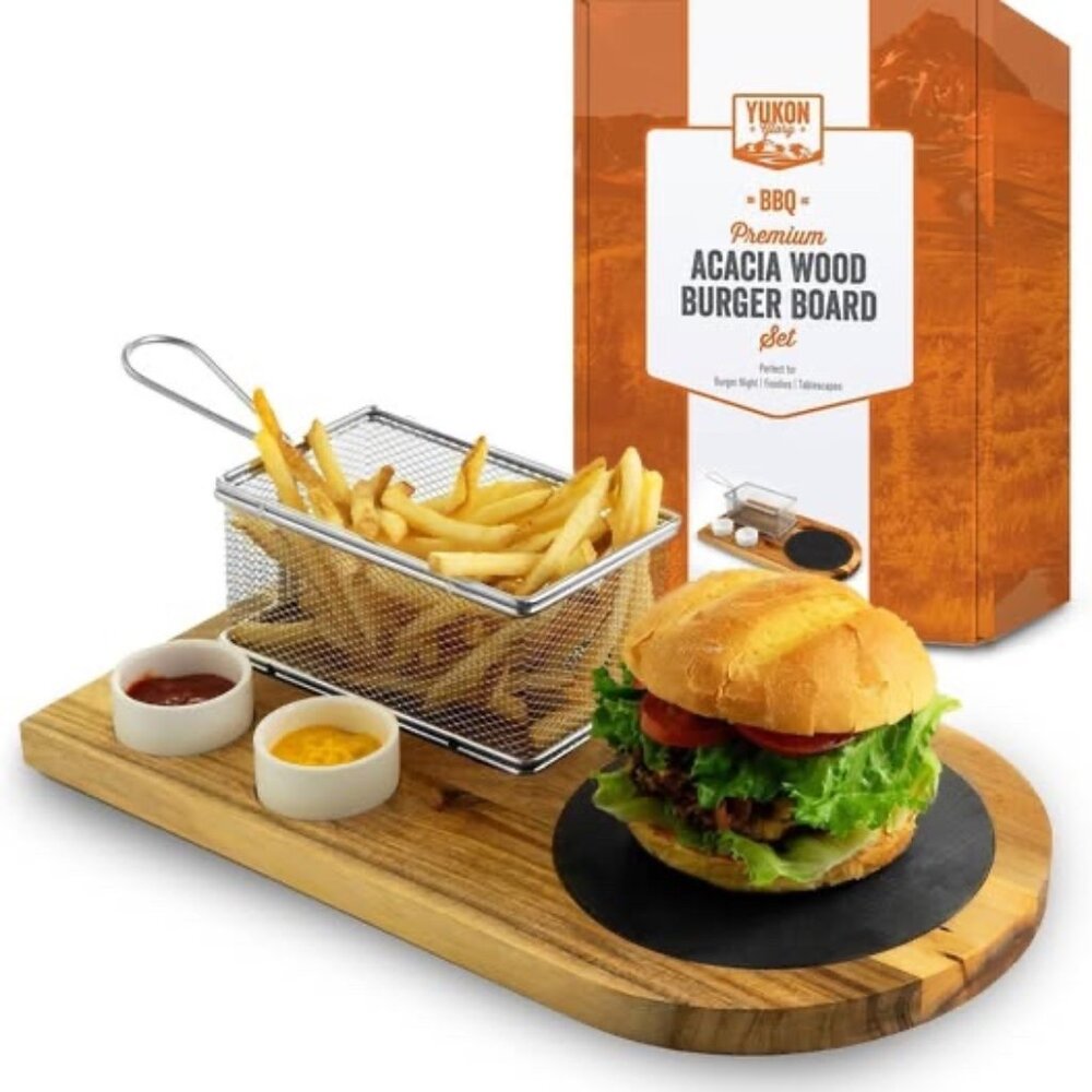 (2) Yukon Glory™ Burger Serving Sets - Perfect for Foodies. NEW